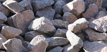 Pierres en granite pour ouvrages hydrau-liques, coupe brute, forme naturelle